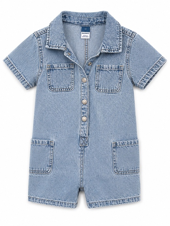 Old Navy Other - Old Navy Light Wash Denim Short-Sleeve Romper Size 4T